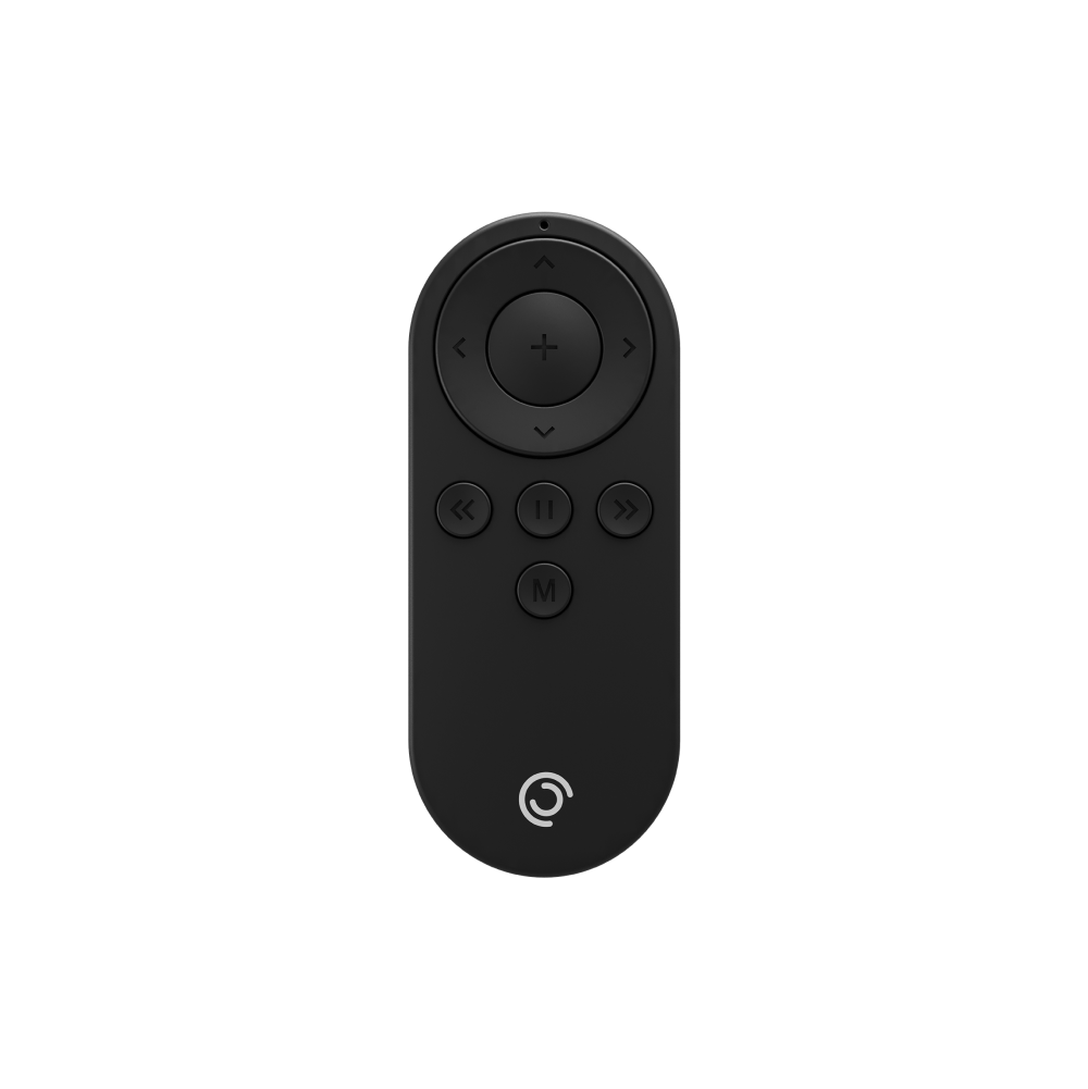Long-distance remote control for Pivo Pods with up to 50 feet range.