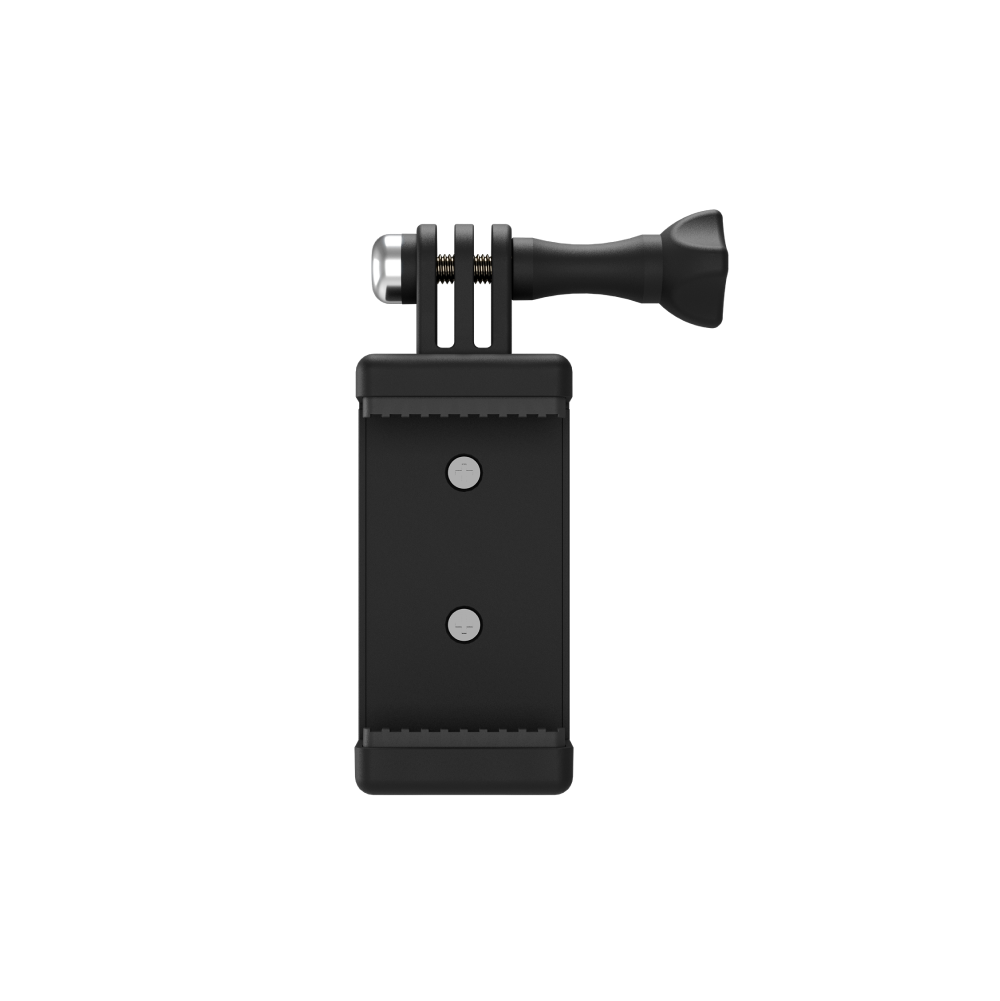 Universal Action Mount for smartphones and cameras, lightweight ABS, compatible with Pivo Pod devices.