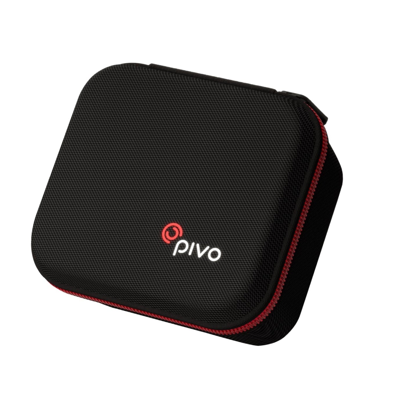 Compact black Pivo Travel Case Mini with red zipper for Pivo Pod devices.