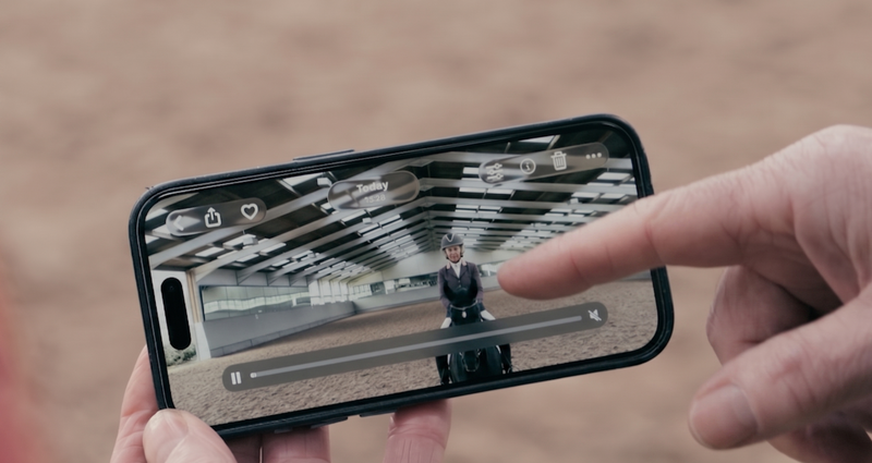 Reviewing a season of riding lesson videos in the Pivo Arena app